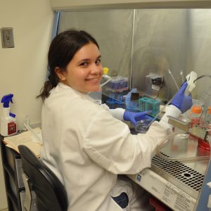 woman in lab coat