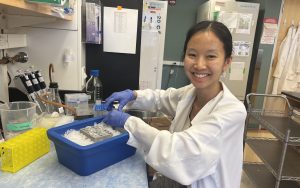 woman working at lab bench